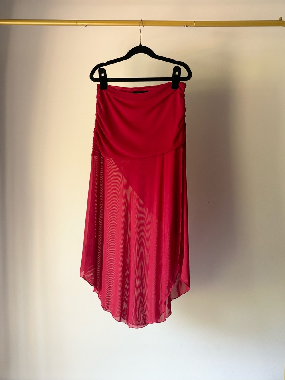 Tiger Mist Midi Skirt Sheer Red